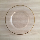 Clear Plate W/gold Rims 30pc 7'