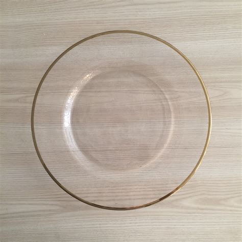 Clear Plate W/gold Rims 30pc 7'