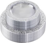 Fancy Feast Clear Plate W/silver 50pc