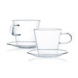 Glass Tea Cup W Saucer 6pc