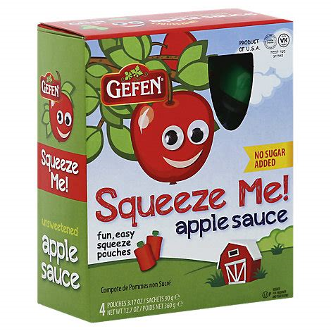 Gefen Squeeze Apple Sauce 4pk